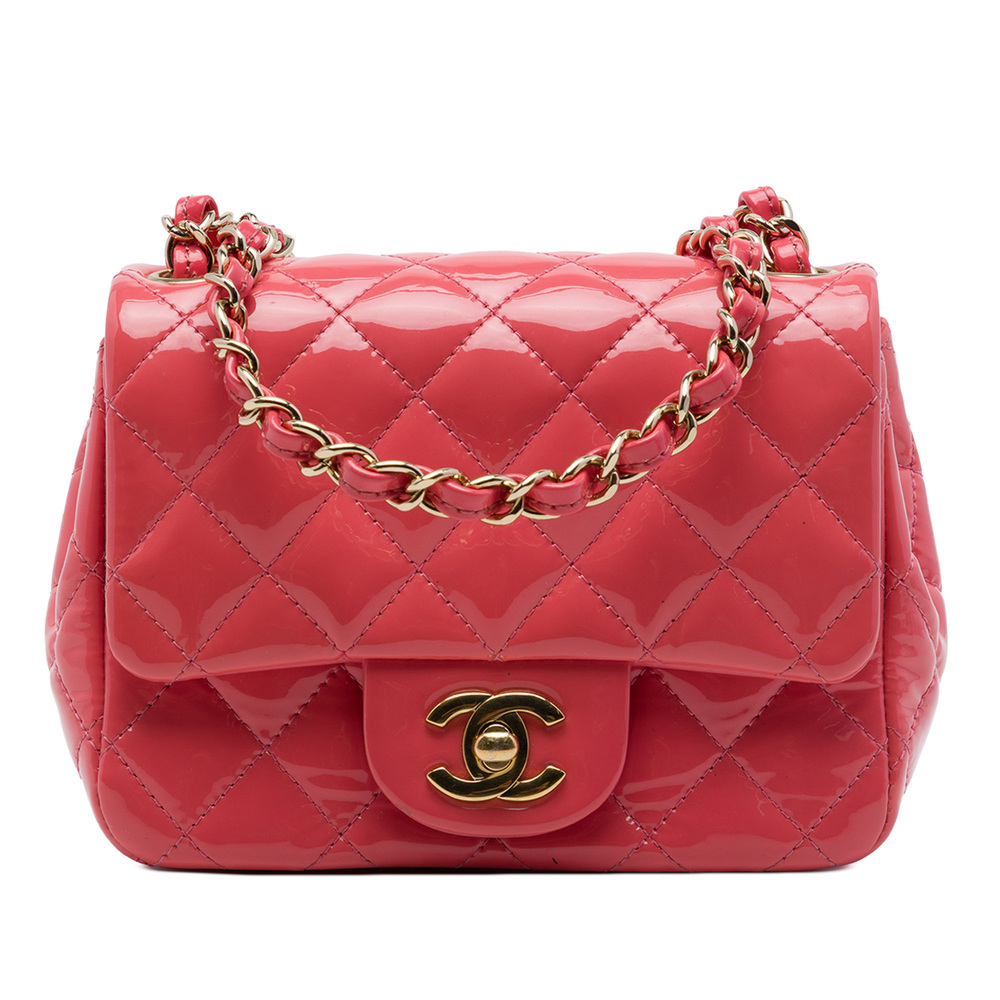 Pre-Loved Chanel Mini Square Classic Patent Single Flap